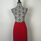 ST JOHN COLLECTION RED SKIRT SUIT SZ 8