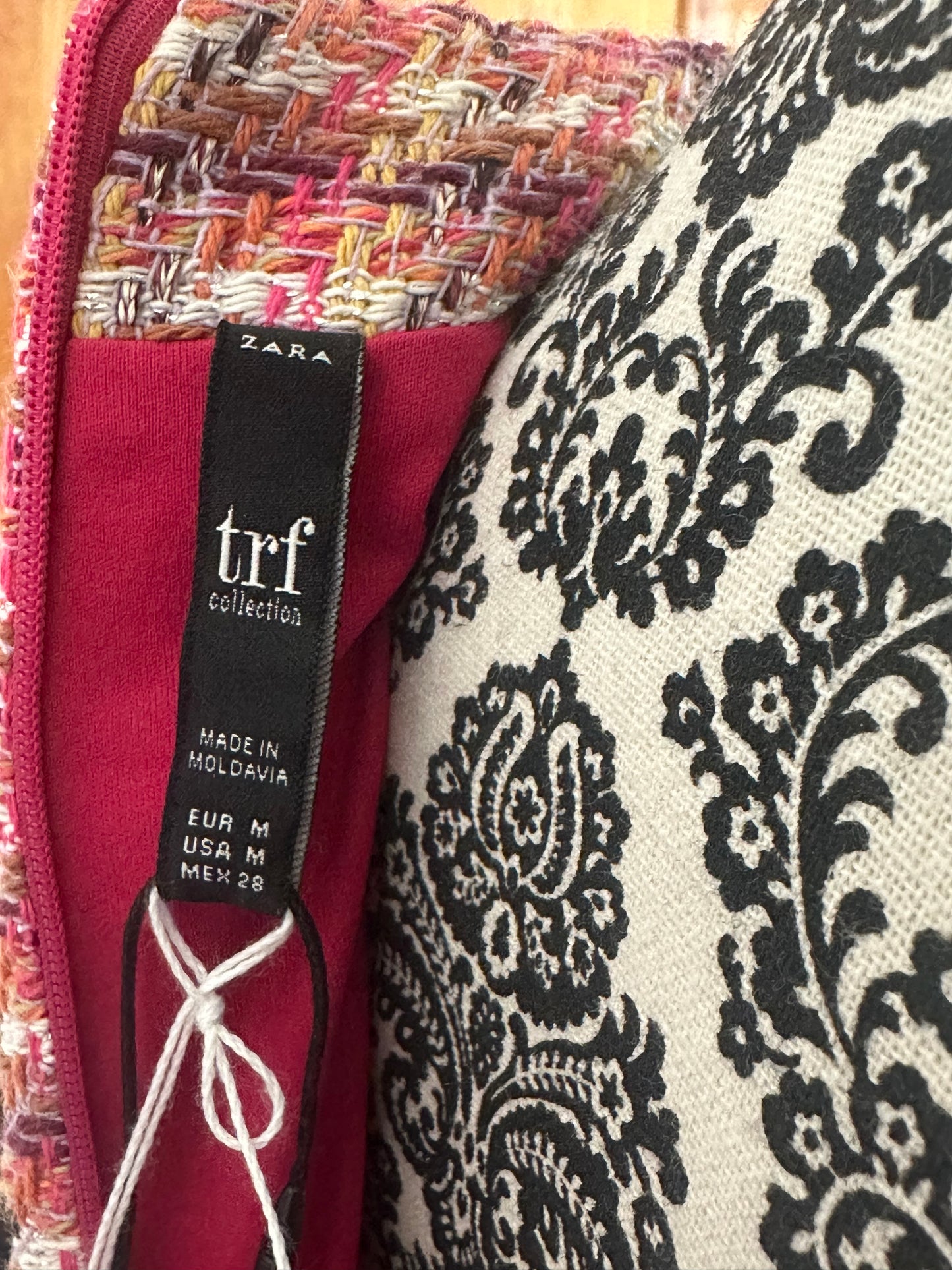 TRF PINK TWEED DRESS SZ M