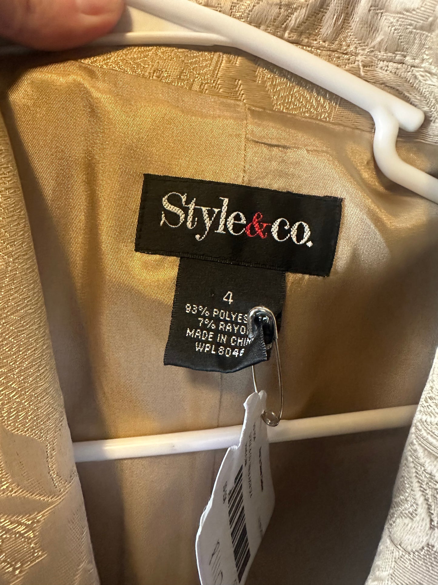 STYLE & CO TAN BLAZER SZ 4