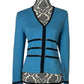 ST JOHN COLLECTION BLUE/BLACK BLAZER SZ 2