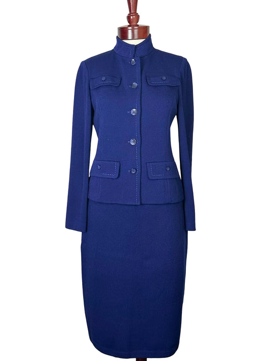 ST JOHN PURPLE SKIRT SUIT SZ 8