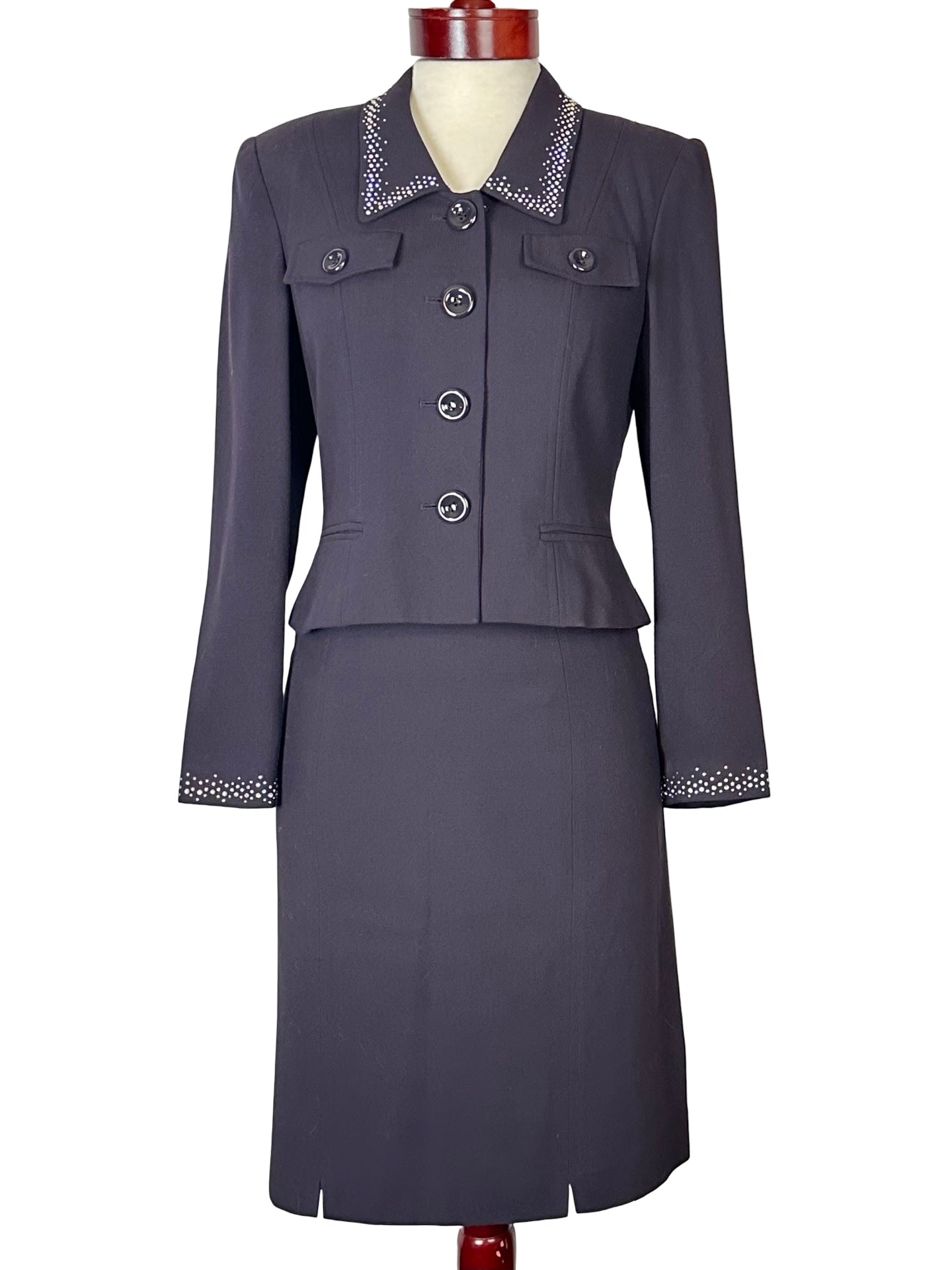 Kasper Plum suit with Rhinestones sz 6-8