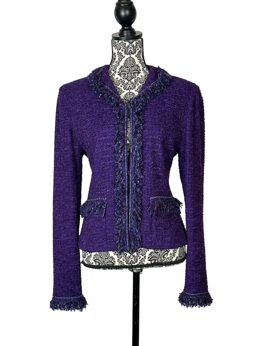 ST JOHN COUTURE PURPLE TWEED SZ 10