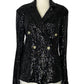 ALEXIA ADMOR BLACK SEQUIN BLAZER SZ 10