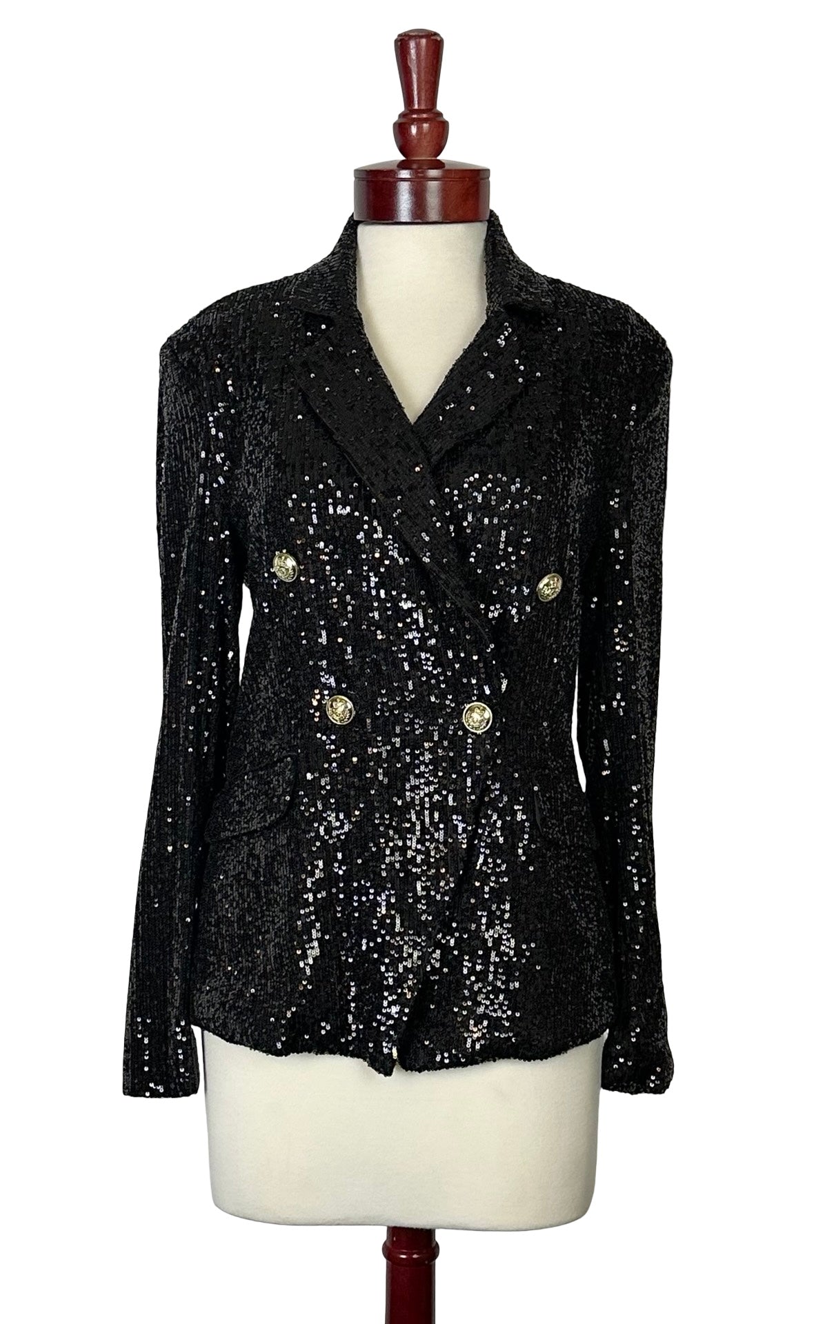 ALEXIA ADMOR BLACK SEQUIN BLAZER SZ 10