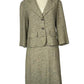 ST JOHN COLLECTION TAN TWEED SKIRT SUIT SZ 14 & 16