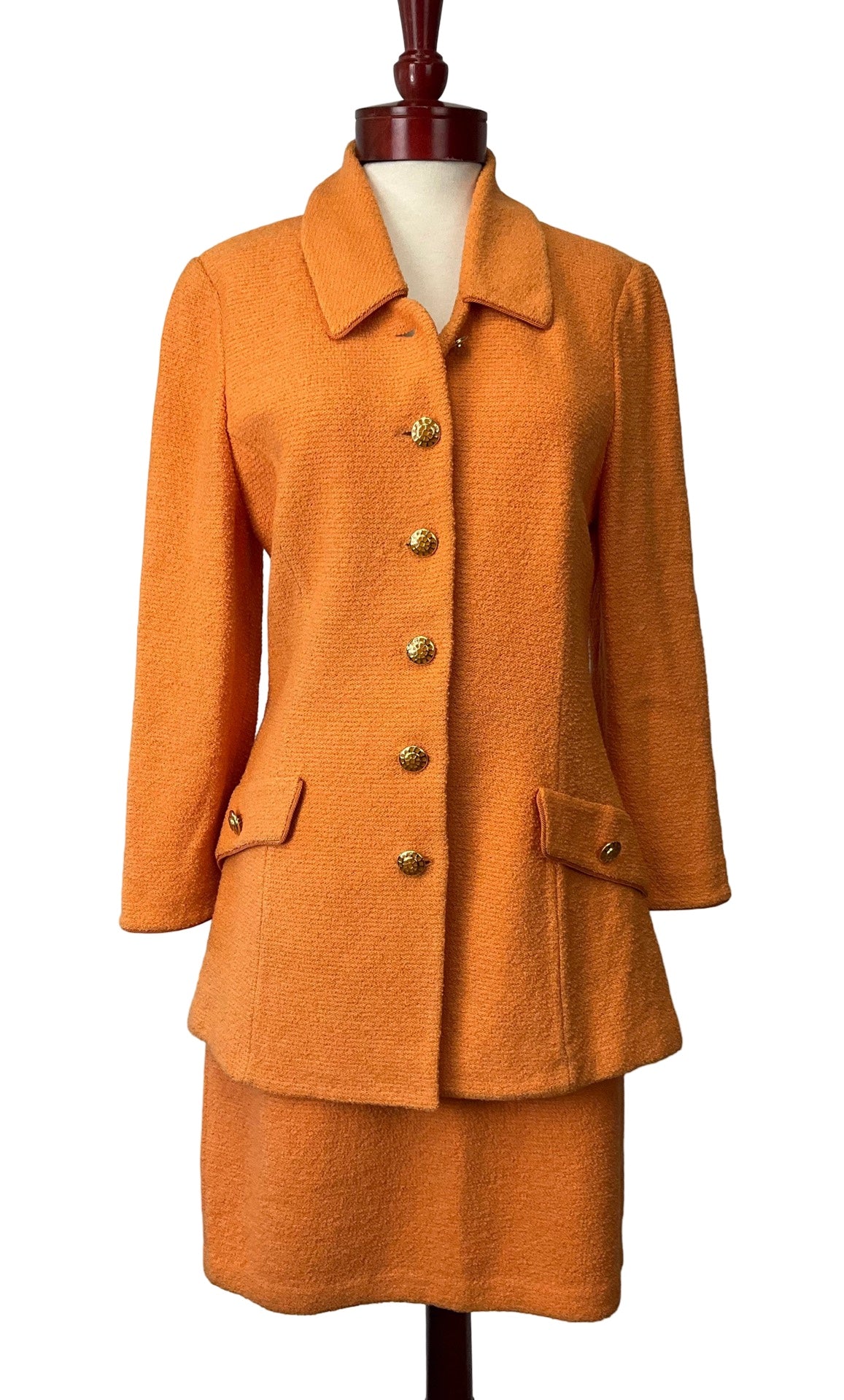 ST JOHN COLLECTION ORANGE SKIRT SUIT SZ 8-12