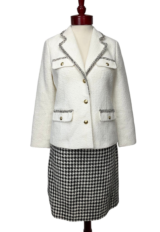 TALBOTS WHITE/BLACK SKIRT SUIT SZ 6