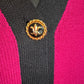ST JOHN COLLECTION PINK AND BLACK LONG KNIT CARDIGAN SZ 8