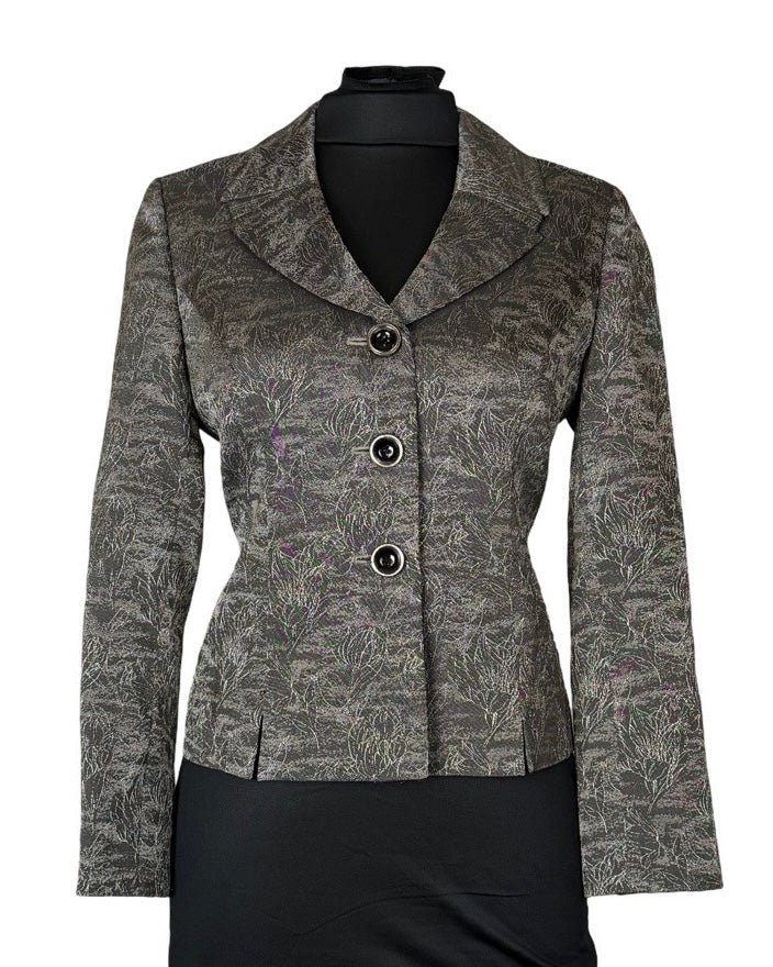 LE SUIT PETITE SILVER BLAZER SZ 6P
