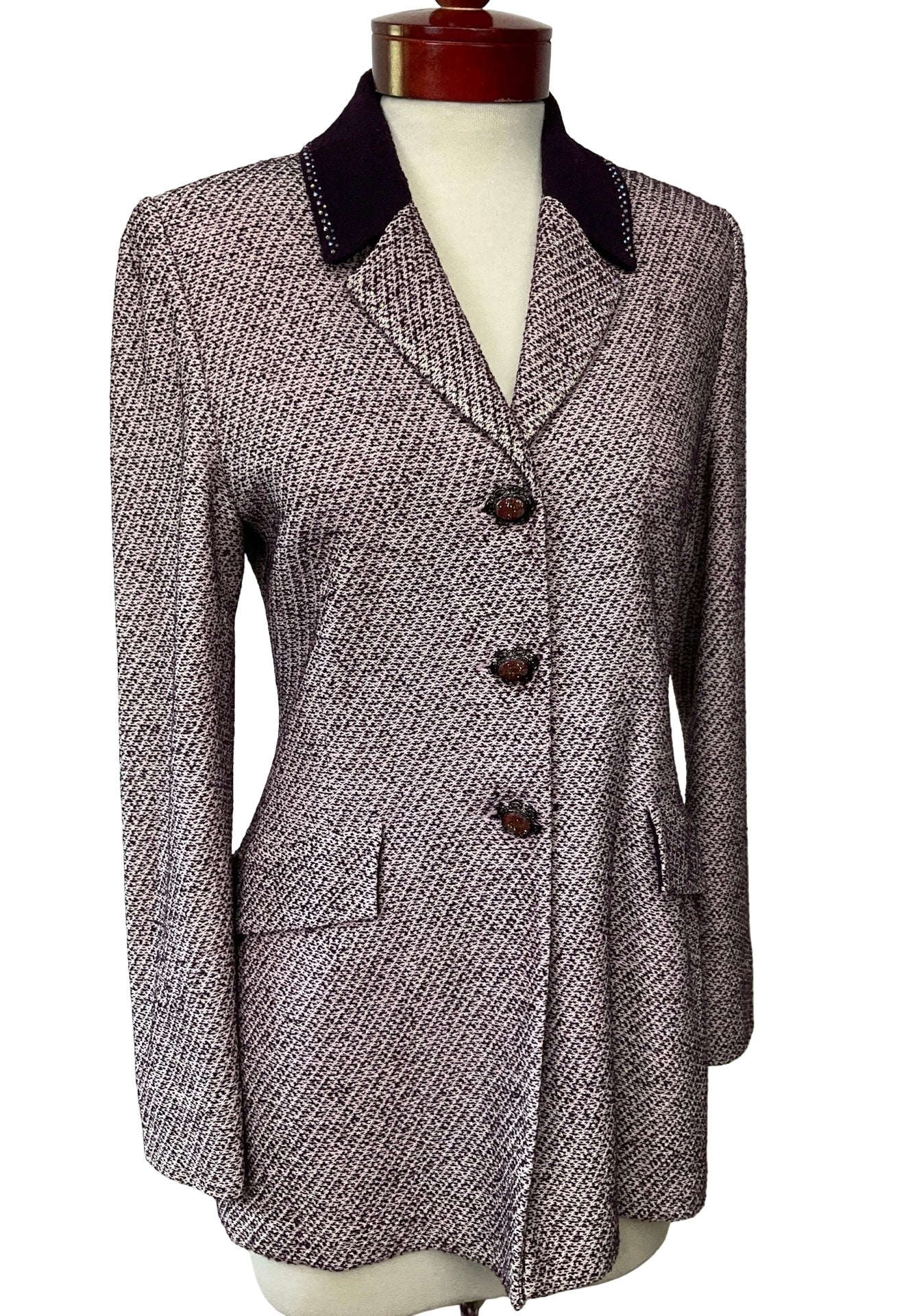 ST JOHN COLLECTION PLUM BLAZER SZ 10
