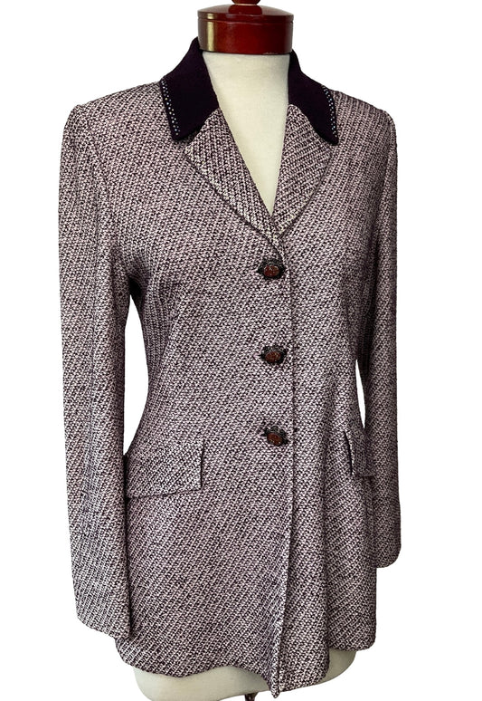 ST JOHN COLLECTION PLUM BLAZER SZ 10