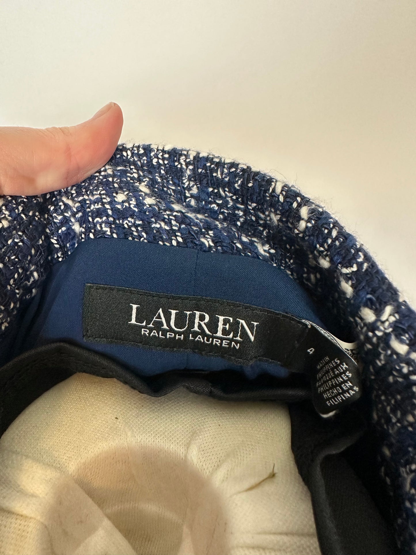 RALPH LAUREN BLUE TWEED DRESS SZ 4 NWT