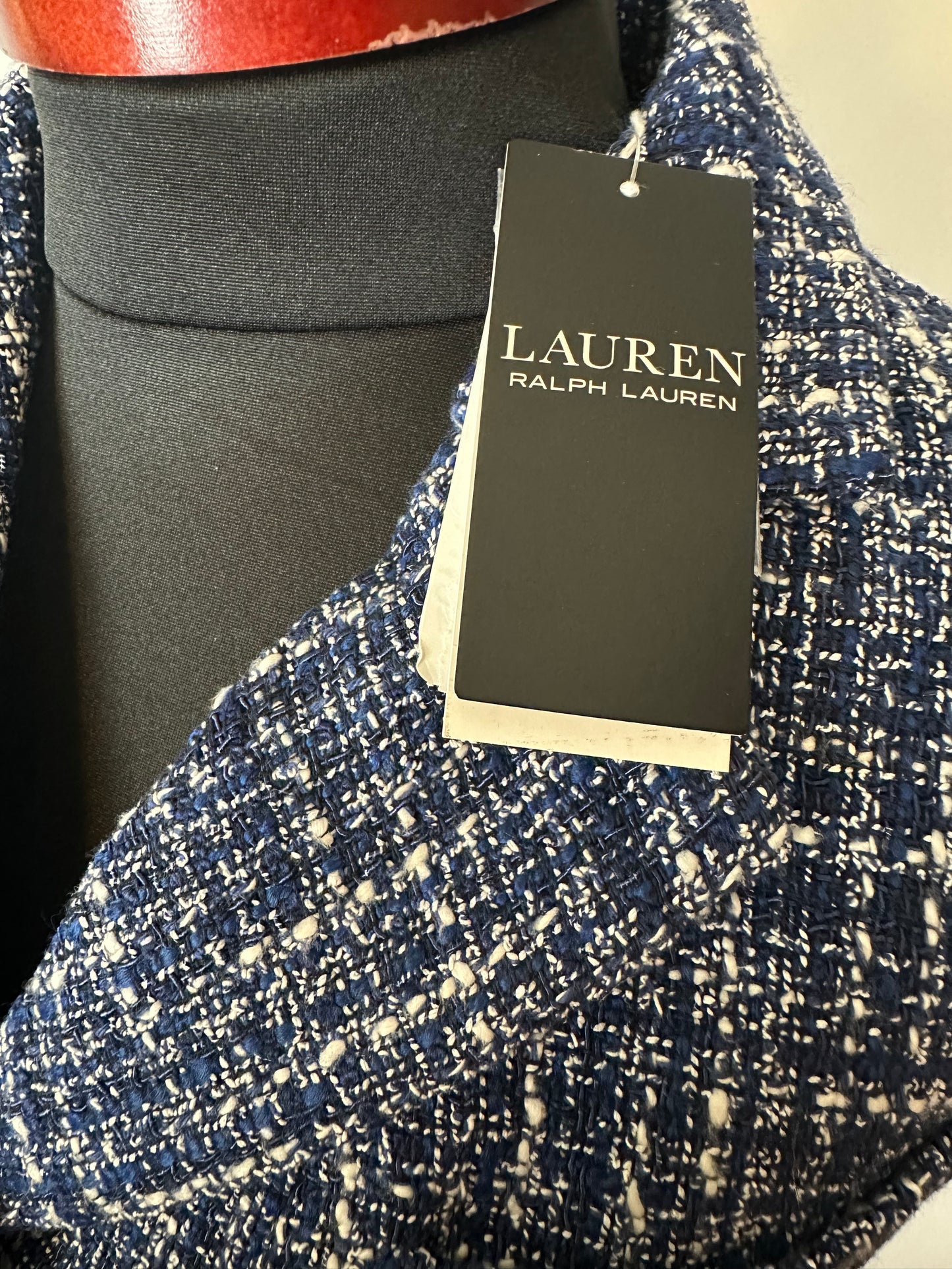 RALPH LAUREN BLUE TWEED DRESS SZ 4 NWT