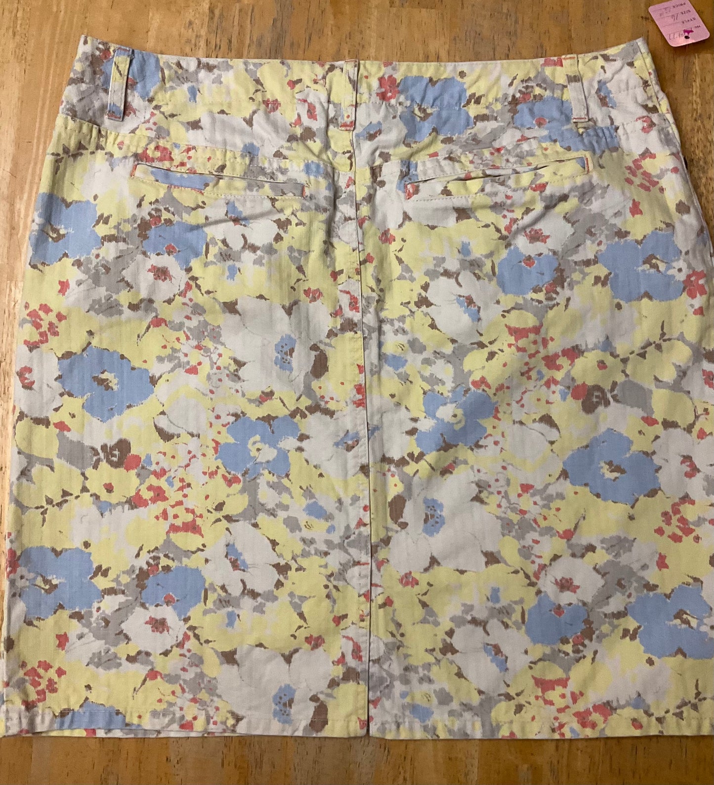 LIZ CLAIBORNE YELLOW FLORAL SKIRT SZ 16