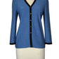 ST JOHN COLLECTION BLUE CARDIGAN SZ 2