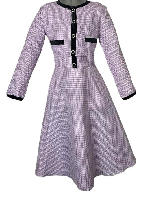 SHEIN PURPLE TWEED DRESS JUNIORS SZ 10Y