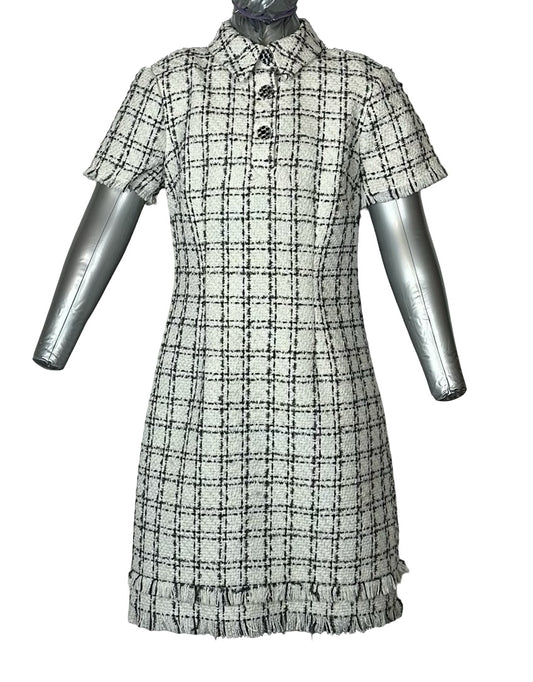 ELIZA J WHITE AND BLACK CHECKERED JUNIORS DRESS SZ 2