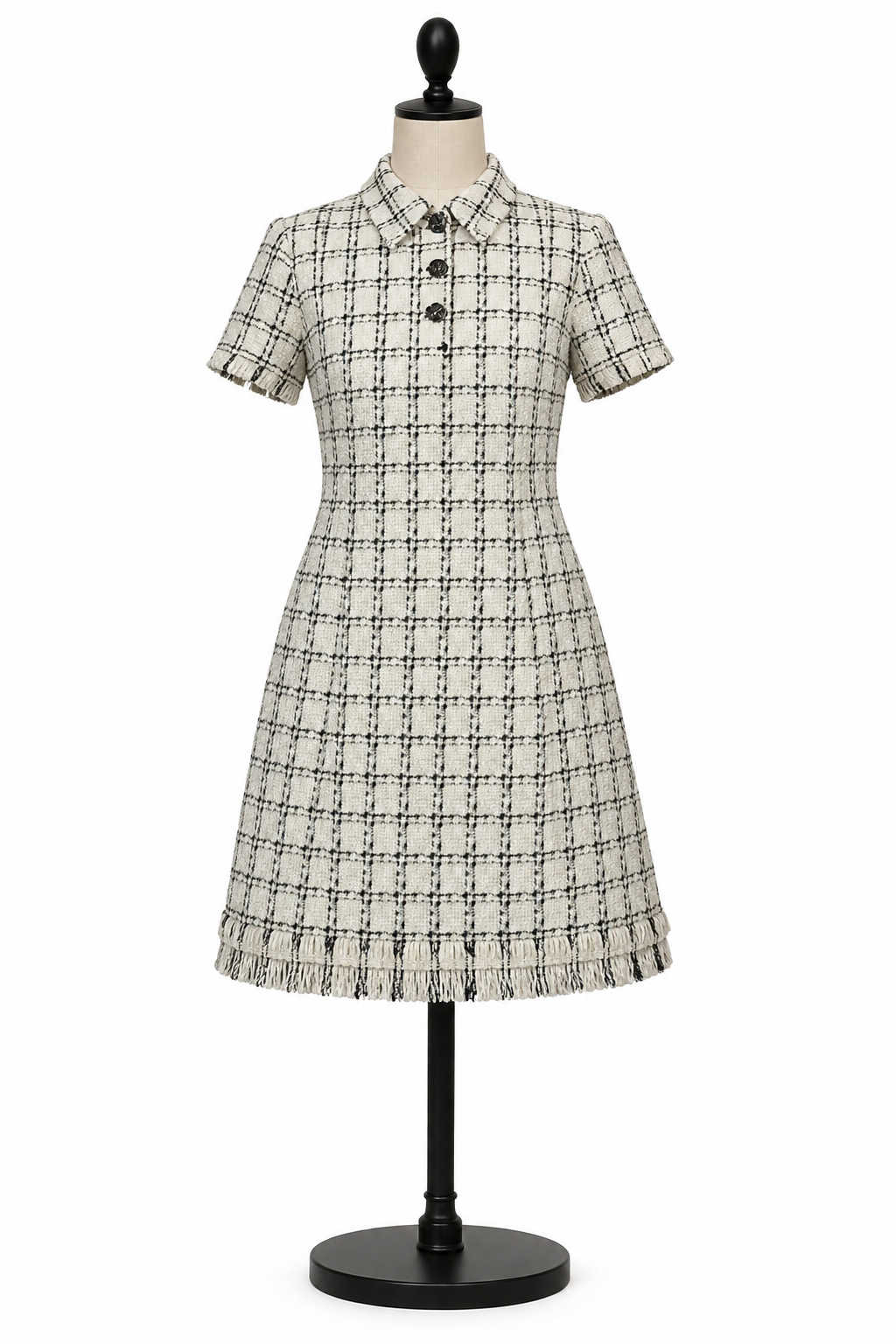 ELIZA J WHITE AND BLACK CHECKERED JUNIORS DRESS SZ 2