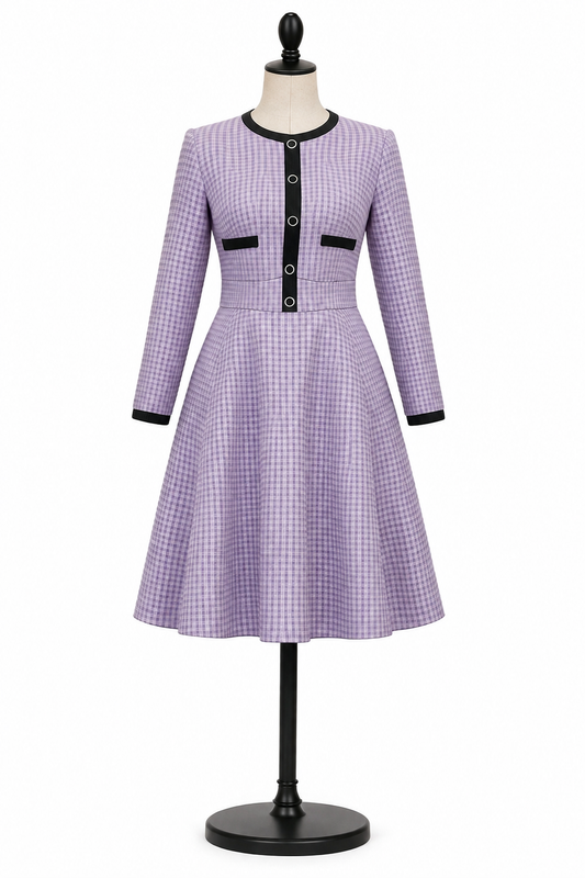 SHEIN PURPLE TWEED DRESS JUNIORS SZ 10Y