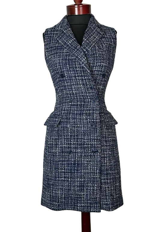 RALPH LAUREN BLUE TWEED DRESS SZ 4 NWT