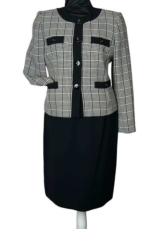 KASPER HOUNDSTOOTH BLAZER SUIT SZ 12P