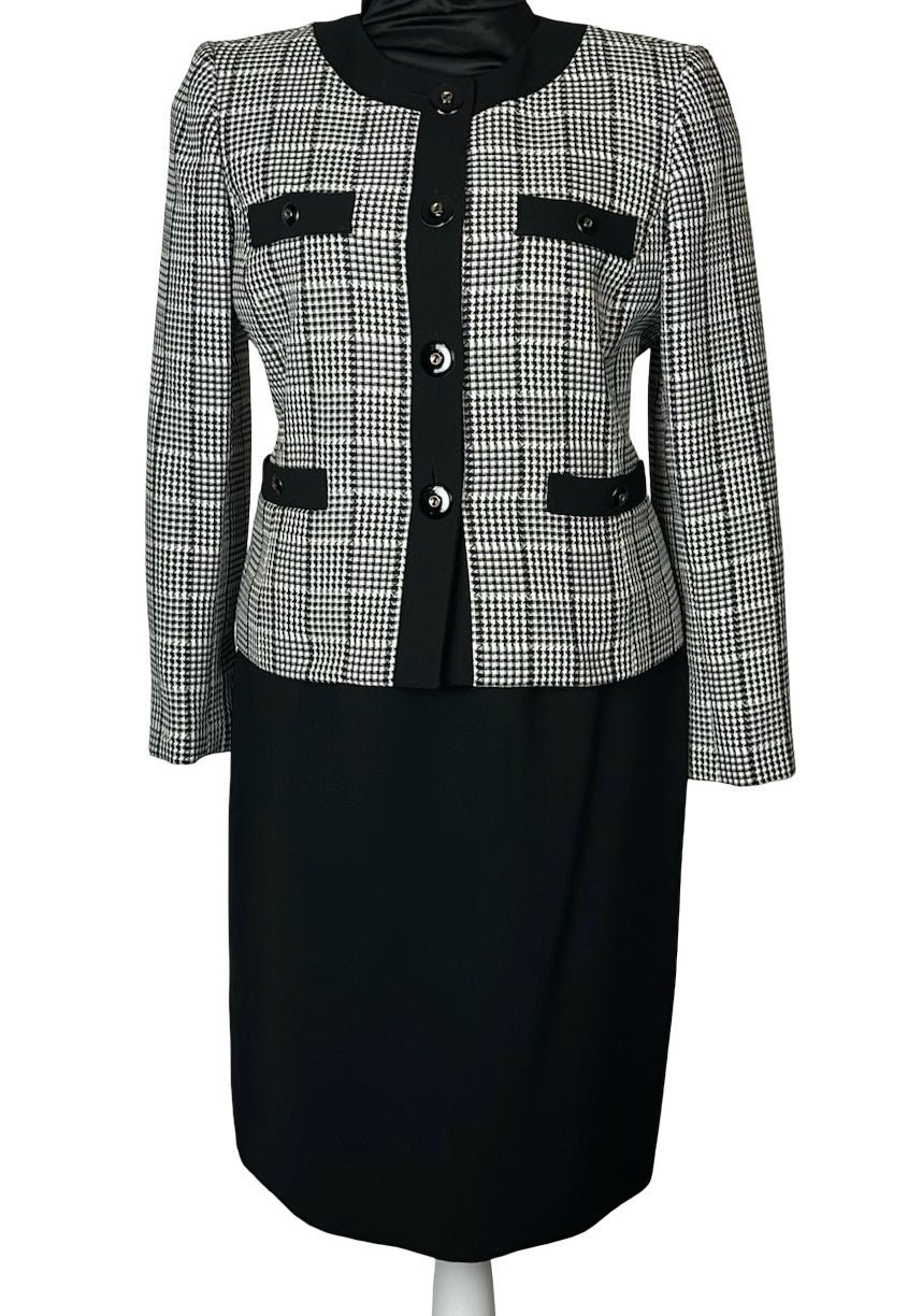 KASPER HOUNDSTOOTH BLAZER SUIT SZ 12P