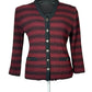ST JOHN RED/BLACK CARDIGAN SZ 14
