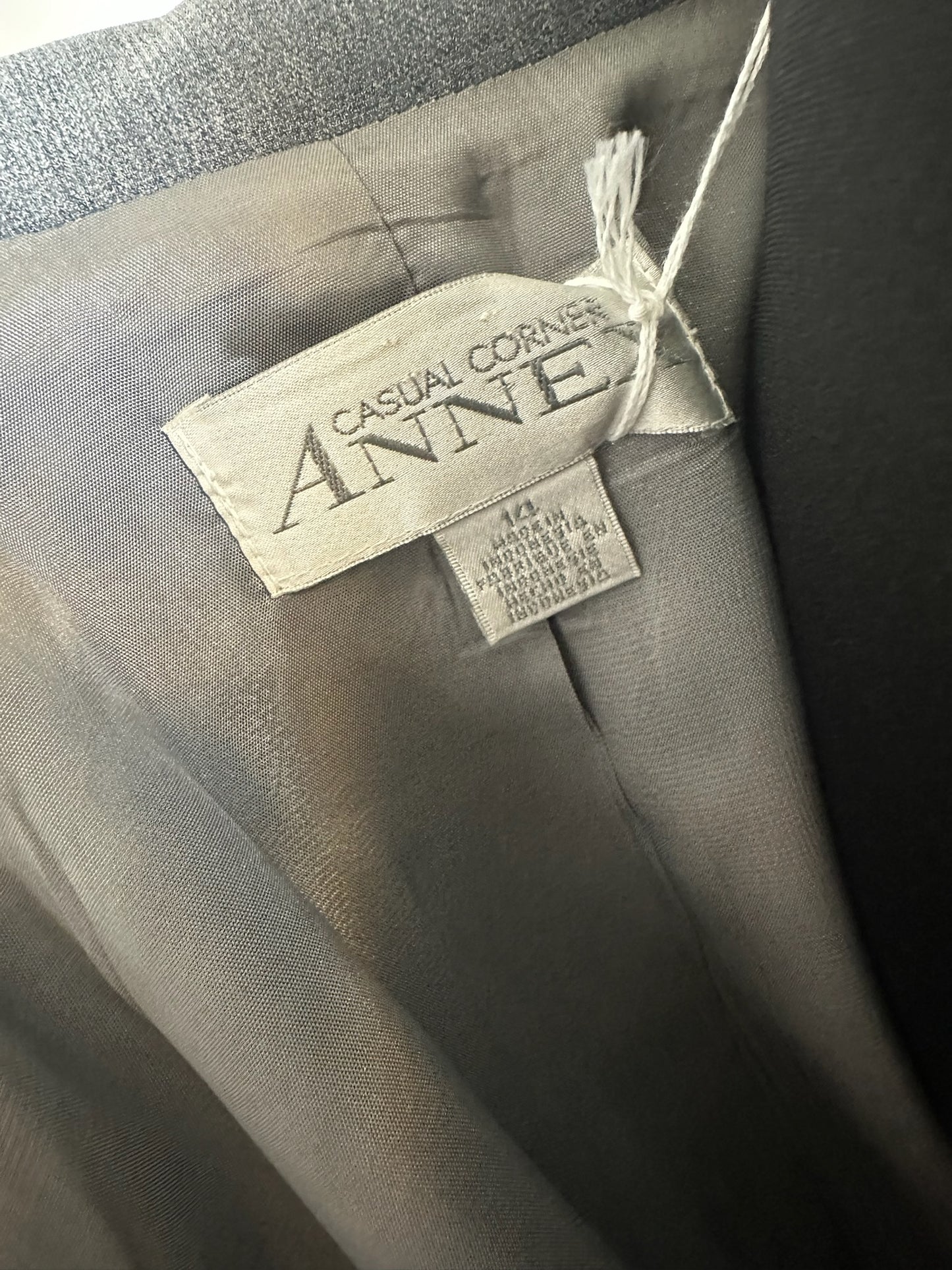 CASUAL CORNER ANNEX GRAY BLAZER SZ 14