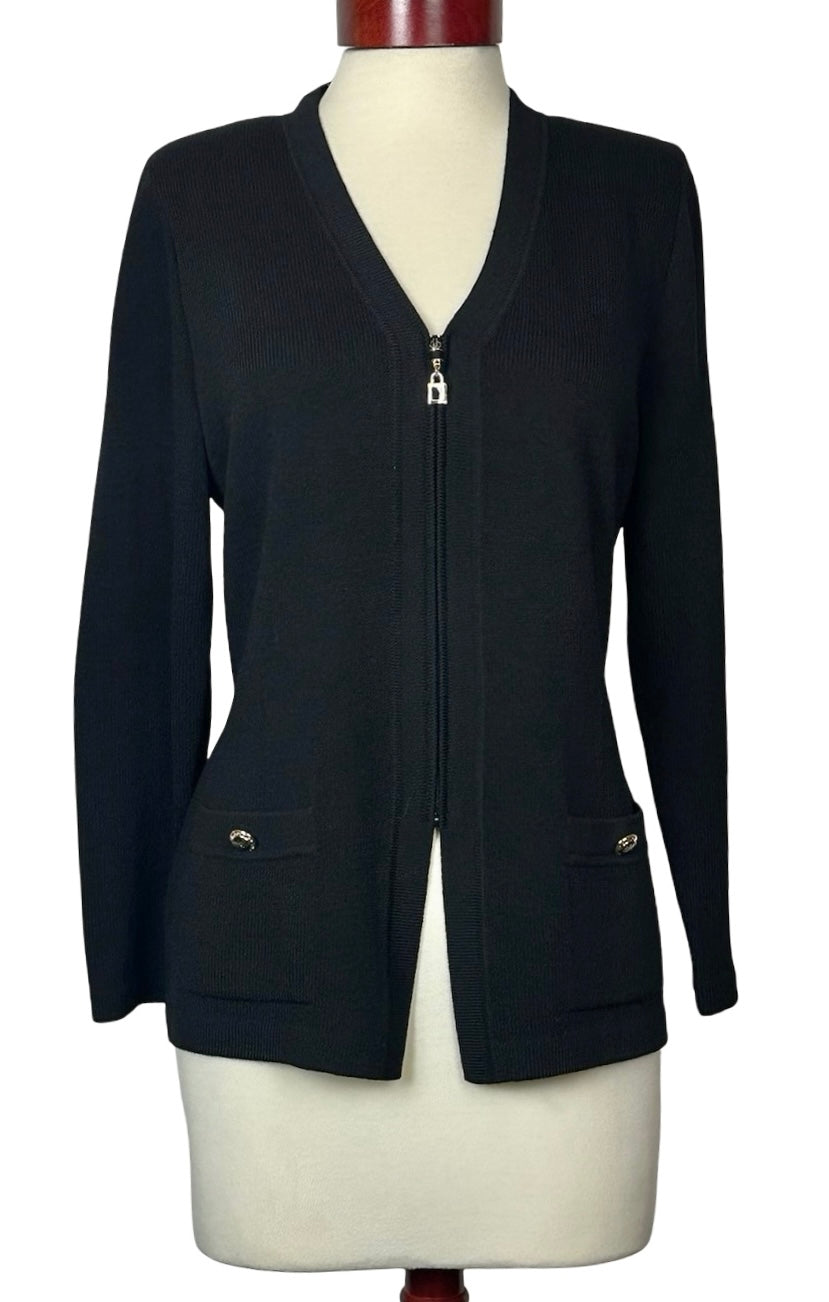 ST JOHN BASICS BLACK BLAZER SZ 10