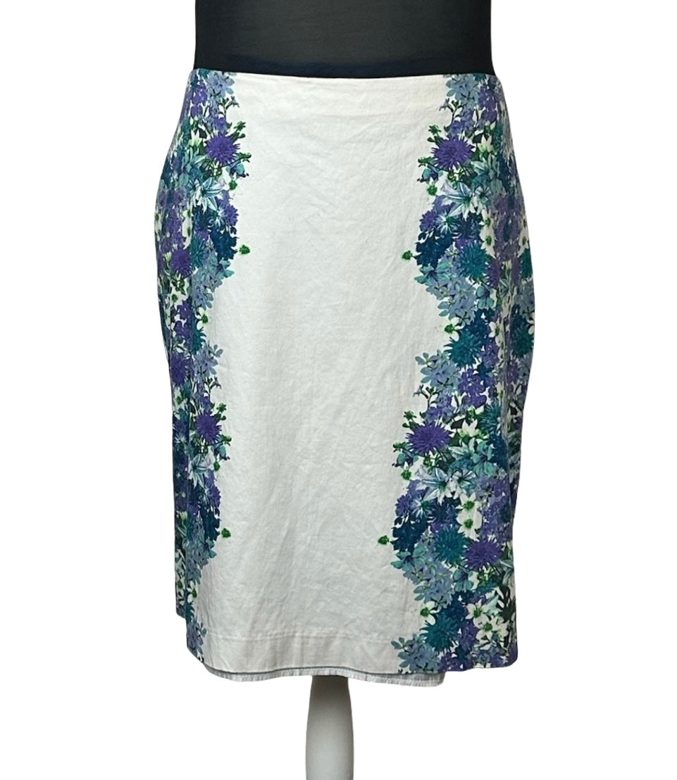 ROZ & ALI PURPLE FLORAL SKIRT SZ 22