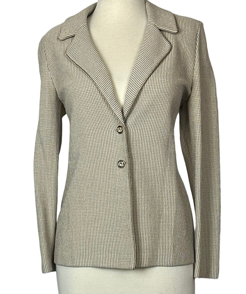 ST JOHN COLLECTION TAN BLAZER SZ 8