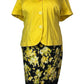 LE BOS YELLOW FLORAL SKIRT SUIT SZ 24W
