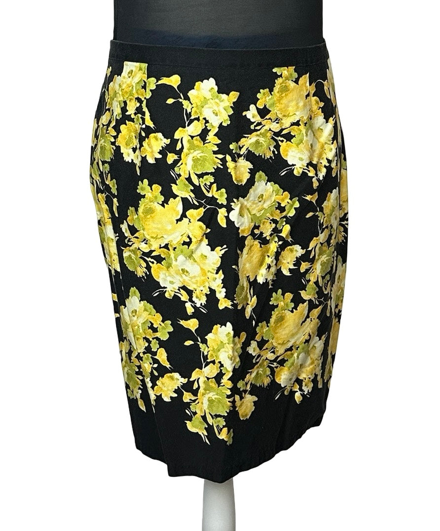 LE BOS YELLOW FLORAL SKIRT SUIT SZ 24W