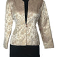 R&M RICHARDS CHAMPAGNE METALLIC SHIMMER FLORAL BLAZER SZ 8P