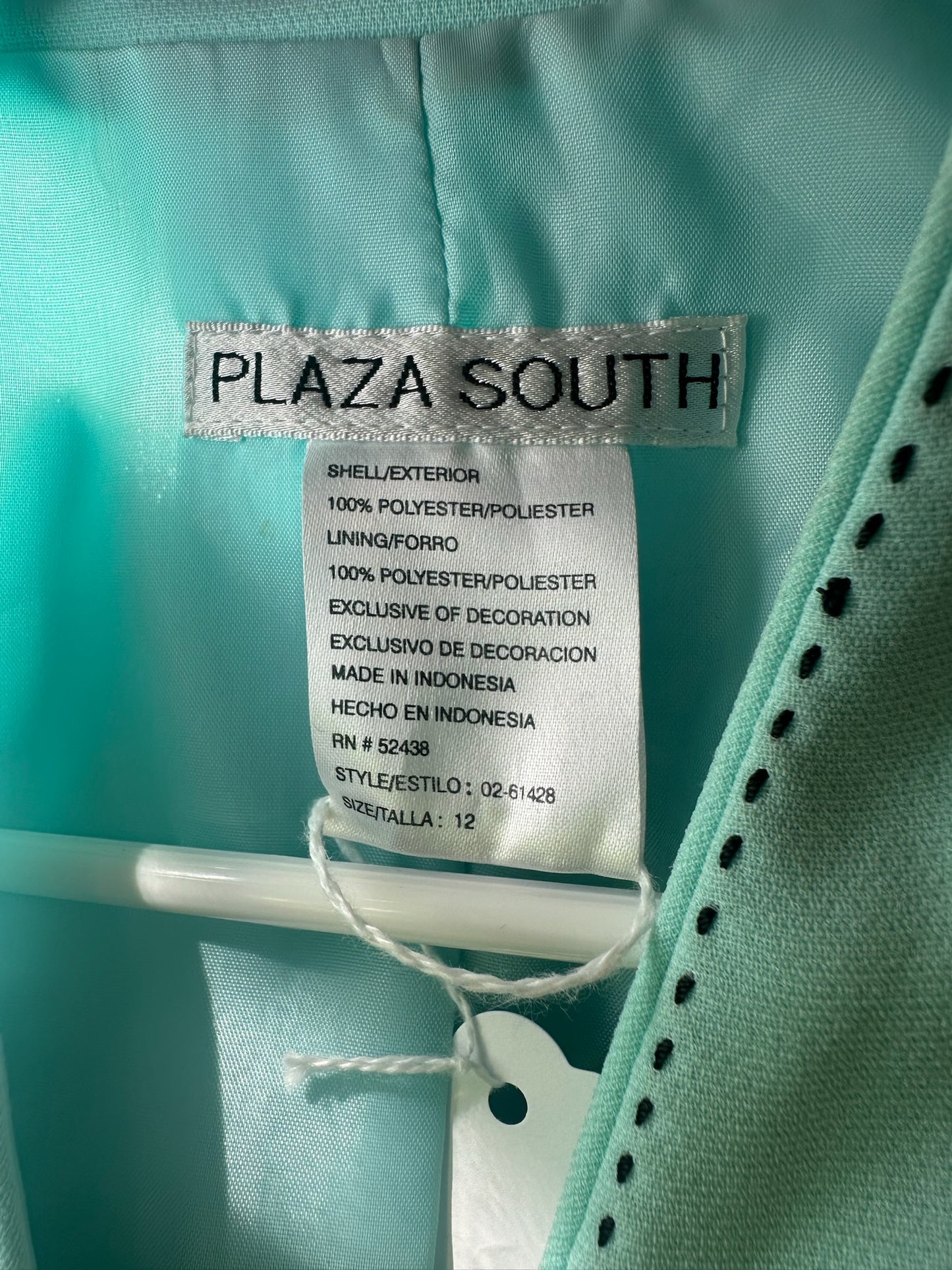 PLAZA SOUTH TURQUOISE BLAZER SZ 12