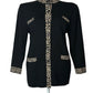 FABRICE KAREL BLACK/TAN CARDIGAN SZ XL