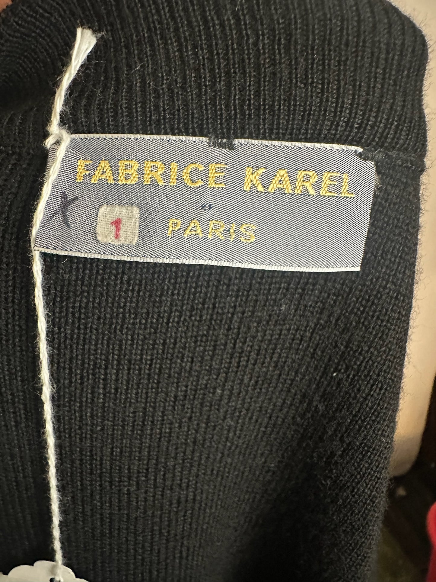 FABRICE KAREL BLACK/TAN CARDIGAN SZ XL