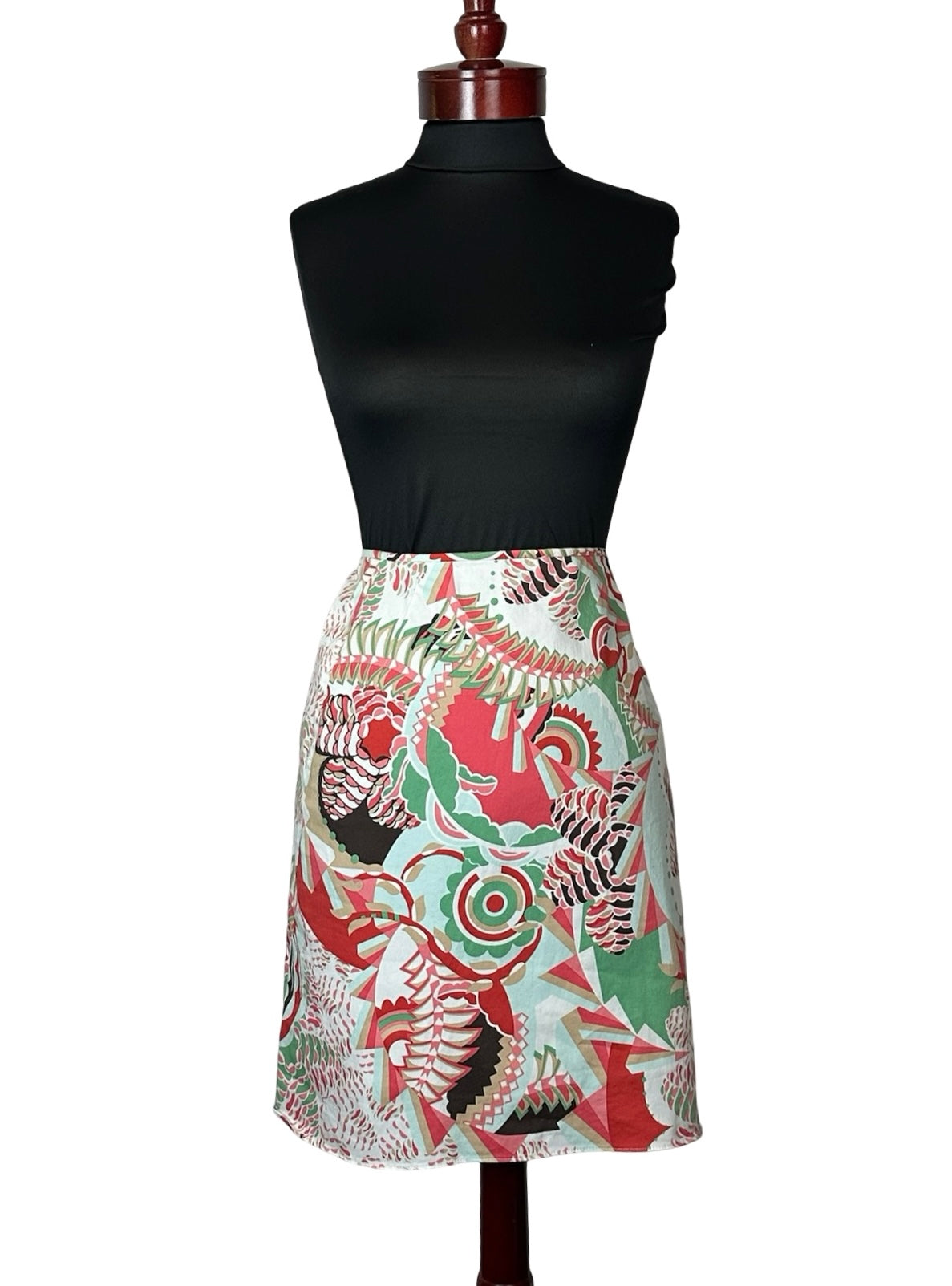 TAHARI CORAL PATTERN SKIRT & COVINGTON CARDIGAN SZ S/8