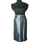 NICOLETTE LIGHT SILVERY BLUE SATIN SKIRT SUIT SZ 14