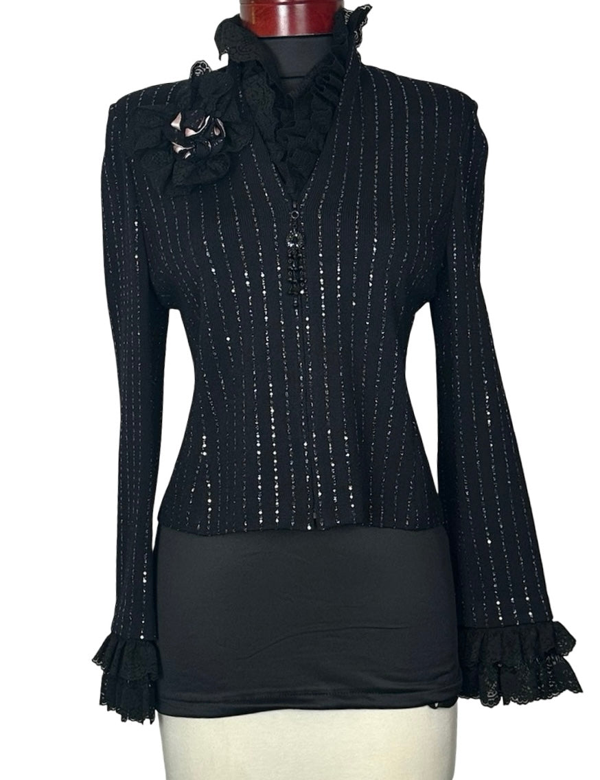 ST JOHN EVENING BLACK BLAZER SZ 6