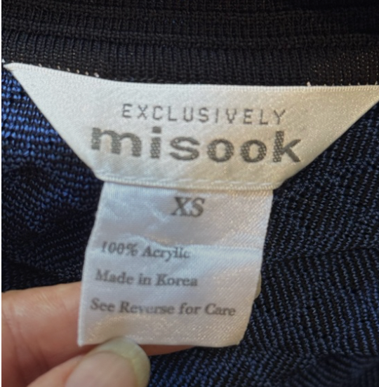 EXCLUSIVELY MISOOK BLUE/BLACK KNIT BLAZER SZ XS