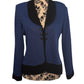 EXCLUSIVELY MISOOK BLUE/BLACK KNIT BLAZER SZ XS