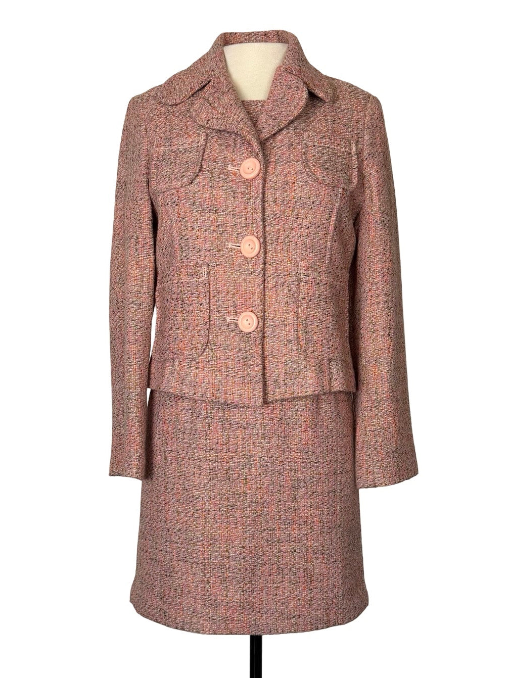 GAP PINK TWEED SKIRT SUIT SZ XS