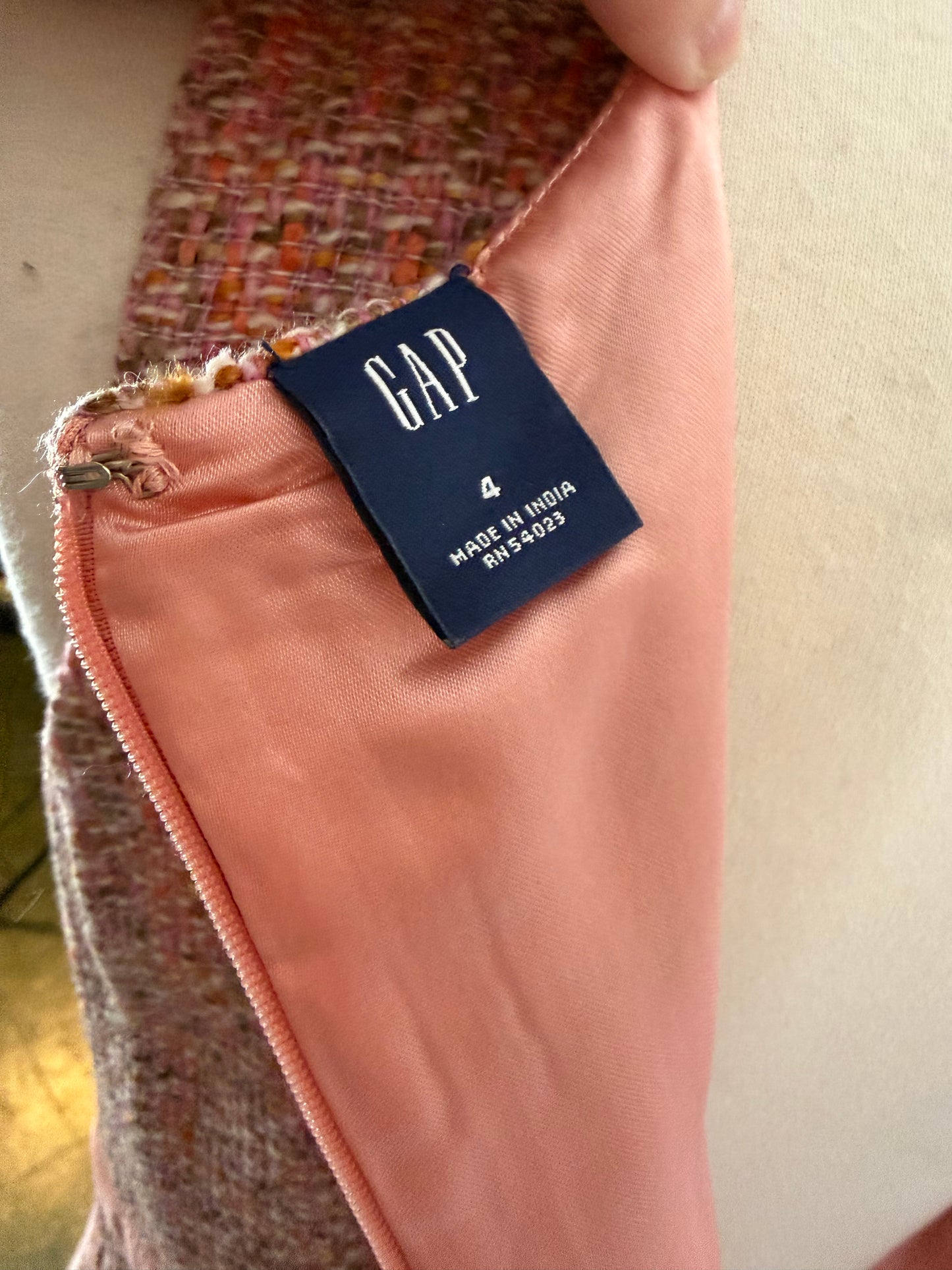 GAP PINK TWEED SKIRT SUIT SZ XS