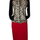 CHICOS LEOPARD SKIRT SUIT SZ 8
