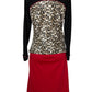 CHICOS LEOPARD SKIRT SUIT SZ 8