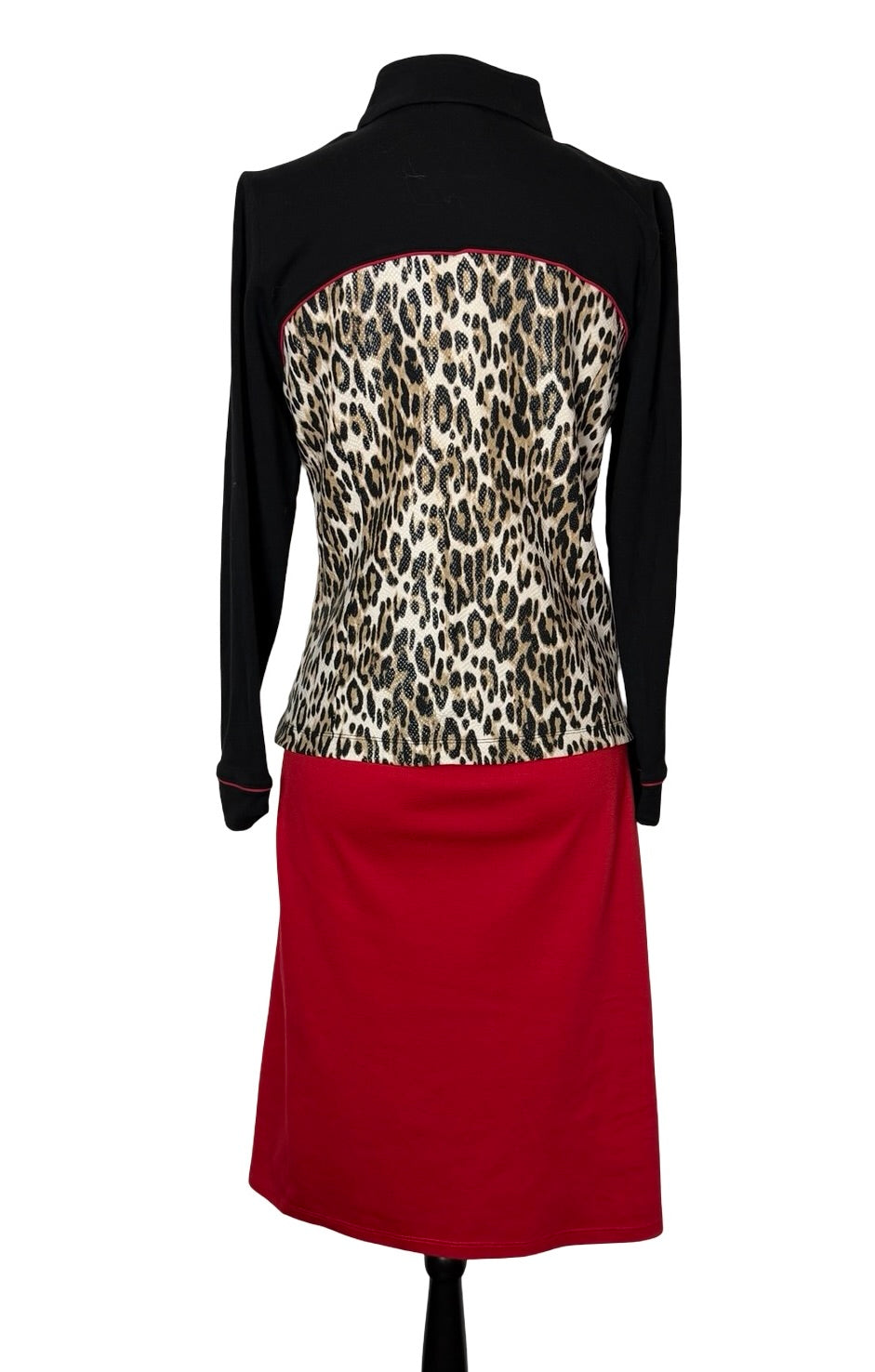CHICOS LEOPARD SKIRT SUIT SZ 8