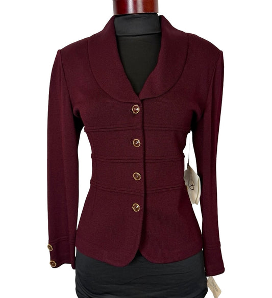 ST JOHN COLLECTION BURGUNDY BLAZER NWT