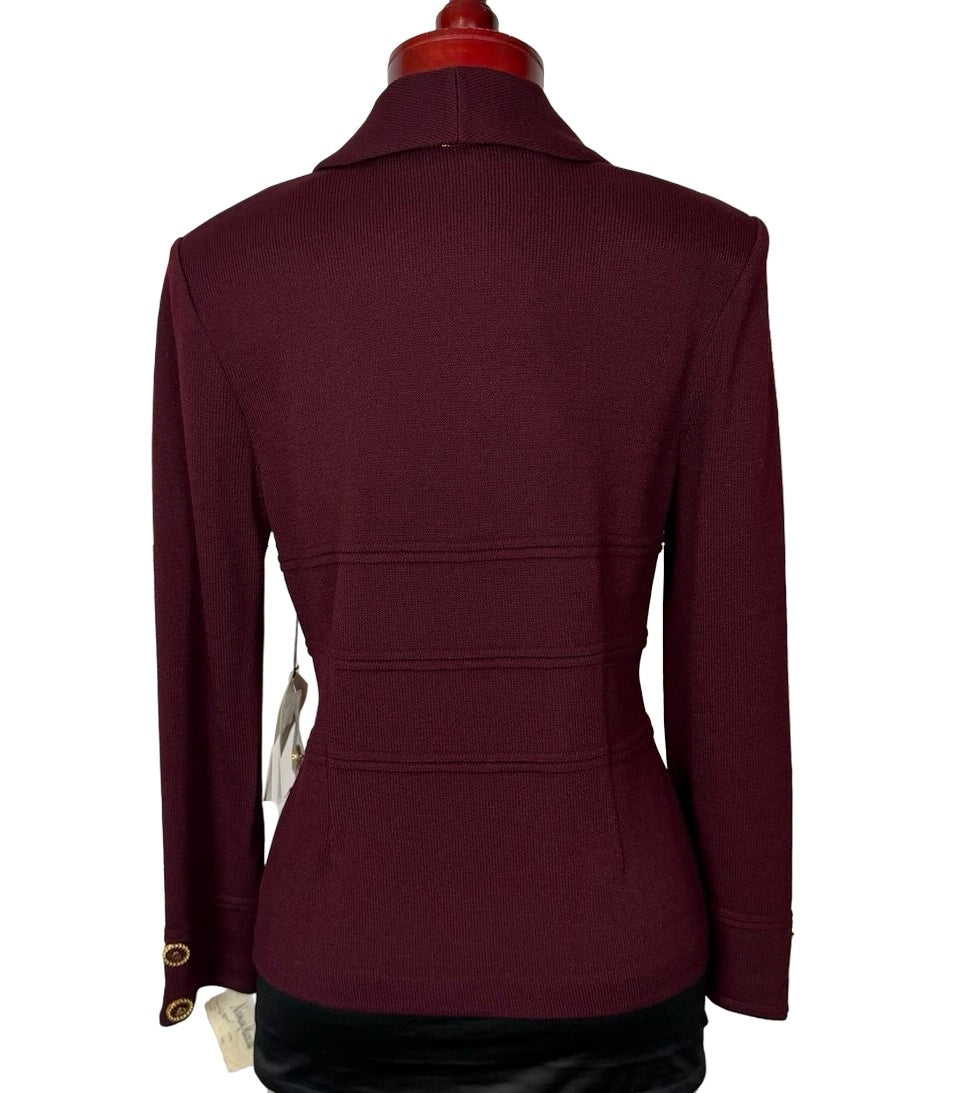 ST JOHN COLLECTION BURGUNDY BLAZER NWT